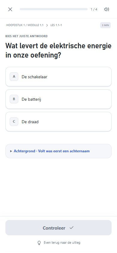 An exercise in the Dutch Vakklik test version